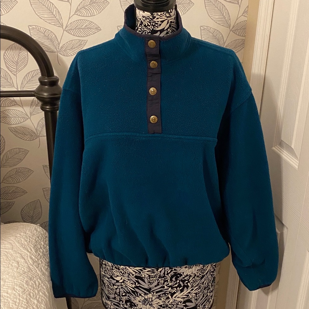 Vintage 90’s Woolrich quarter snap polyester fleece jacket with elastic waist